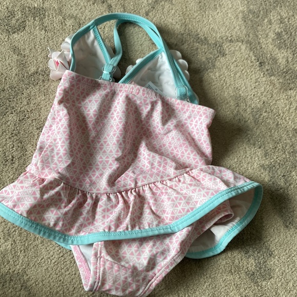 Clearance floatmini light pink and blue with flower bathing suit - Picture 2 of 3